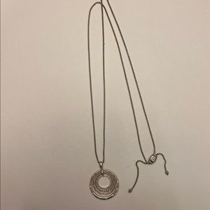 David Yurman Sterling Silver Pendant Necklace with Diamonds